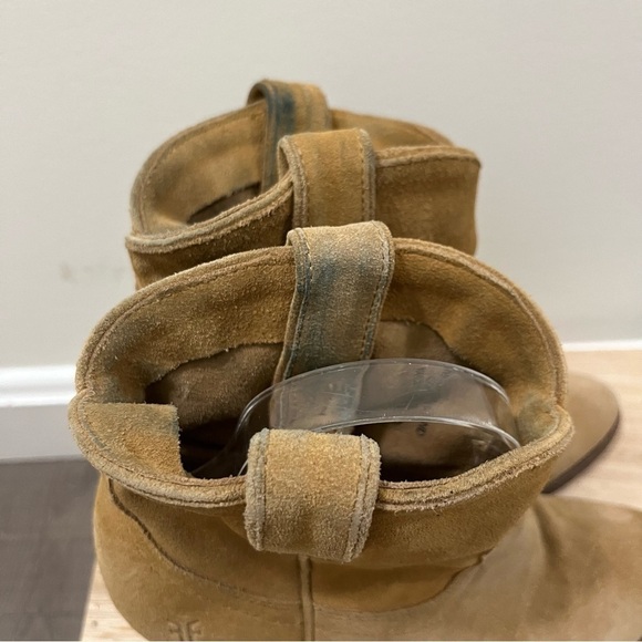 Frye Ilana Beige Suede Leather Western Ankle Boot 7.5 - Picture 3 of 6